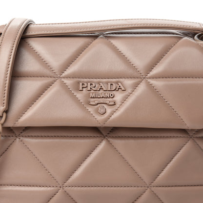 Prada Nappa Triangle Stitched Large Spectrum Bag Cipria 11 of 11