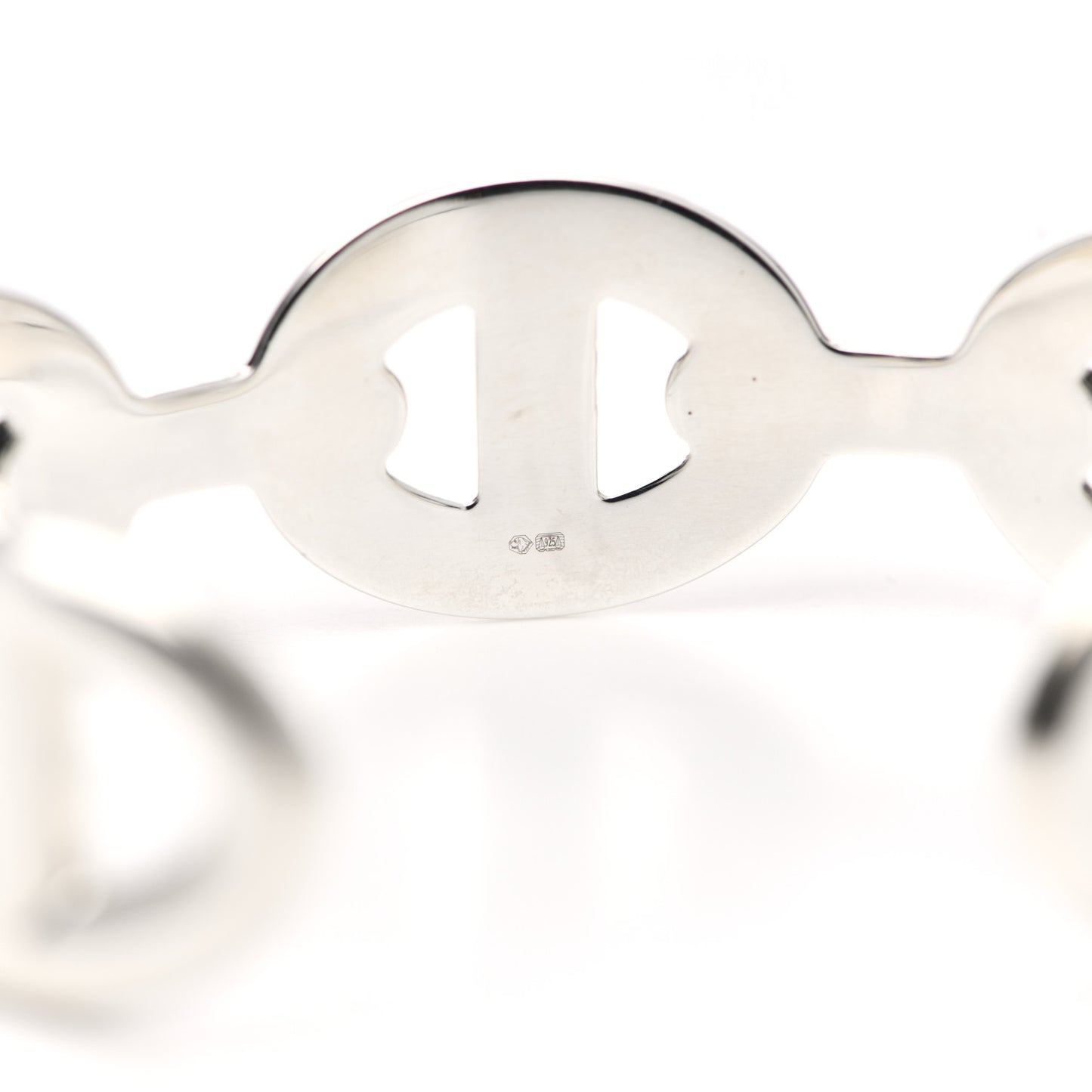 Sterling Silver GM Chaine d'Ancre Enchainee Large Cuff Bracelet ST