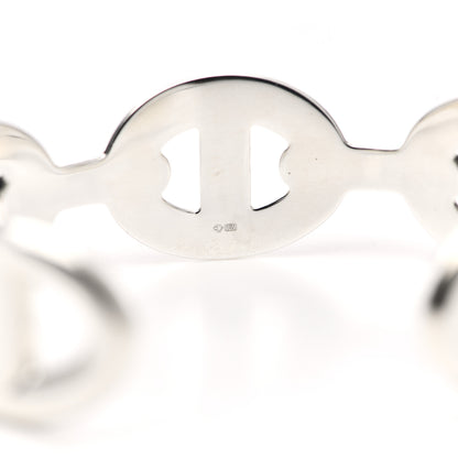 Hermes Sterling Silver GM Chaine d'Ancre Enchainee Large Cuff Bracelet ST 4 of 5