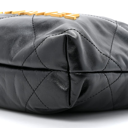 Chanel Shiny Calfskin Quilted Mini Chanel 22 Black 9 of 10