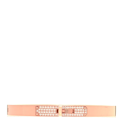 Hermes 18K Rose Gold Diamond PM Kelly Pave Bracelet XS 1 of 4