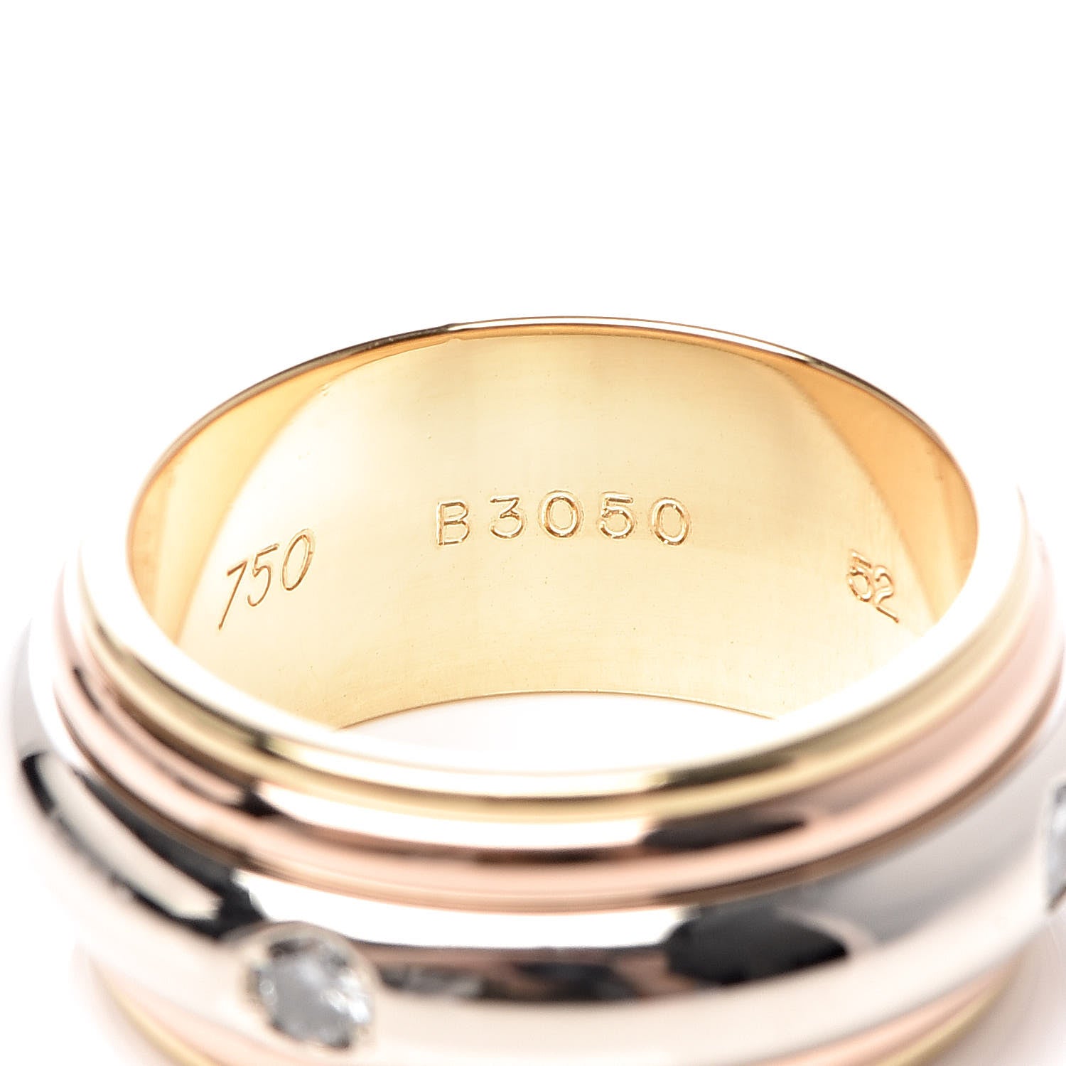 Cartier 18K Pink Yellow White Gold Diamond Spinner Band Ring 52 6 6 of 6
