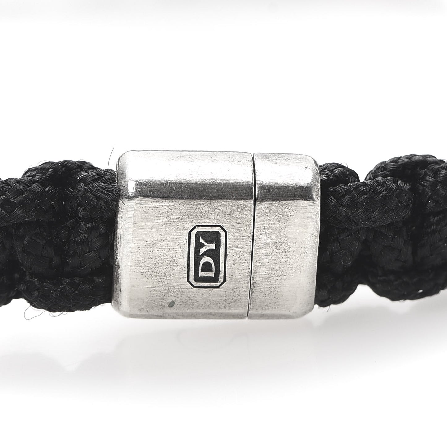 Sterling Silver Nylon Forged Carbon Bracelet