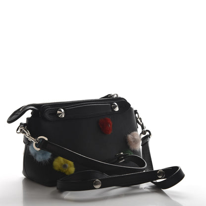 Fendi Vitello Dolce Mink Fur Pom Pom Mini By The Way Boston Bag Black Multicolor 3 of 11