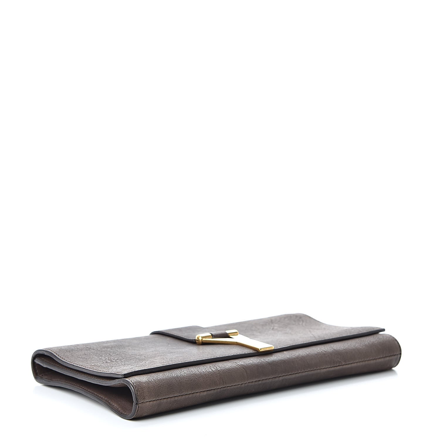 Saint Laurent Sheepskin Classic Y Ligne Clutch Brown 4 of 13