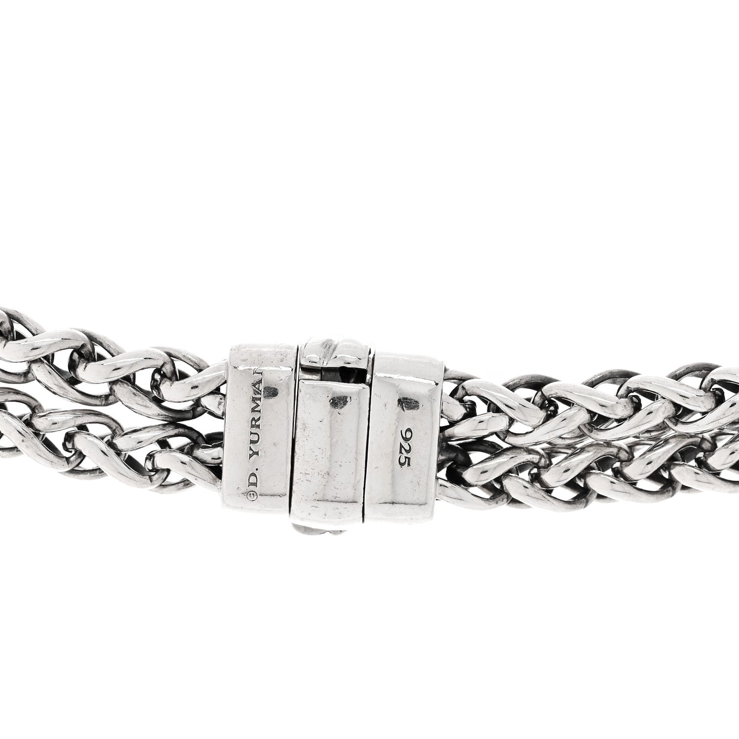 Sterling Silver Diamond 18mm Double Wheat Chain Necklace