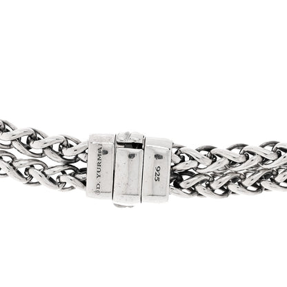 David Yurman Sterling Silver Diamond 18mm Double Wheat Chain Necklace 4 of 4