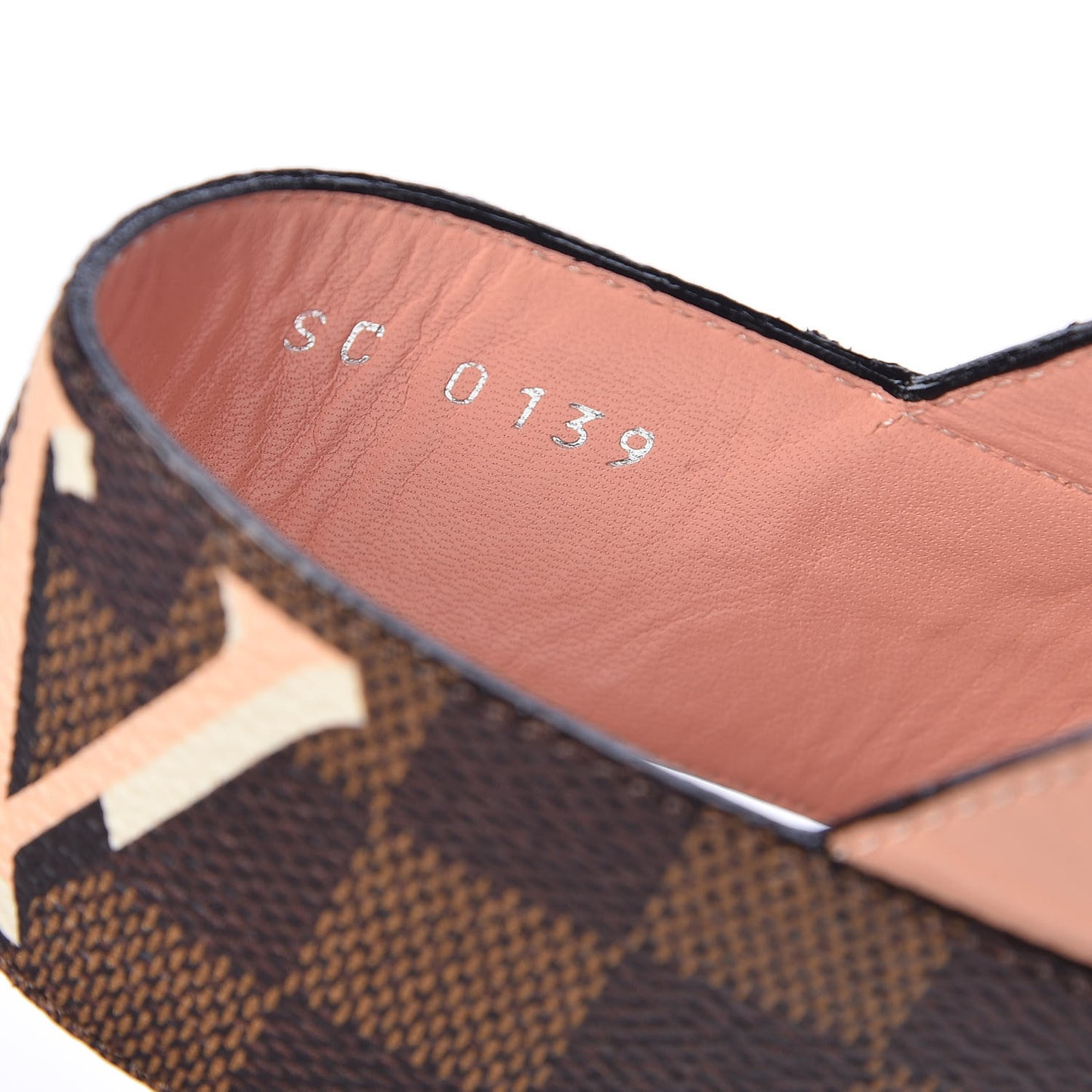 Calfskin Damier Ebene Passenger Heeled Sandals 38