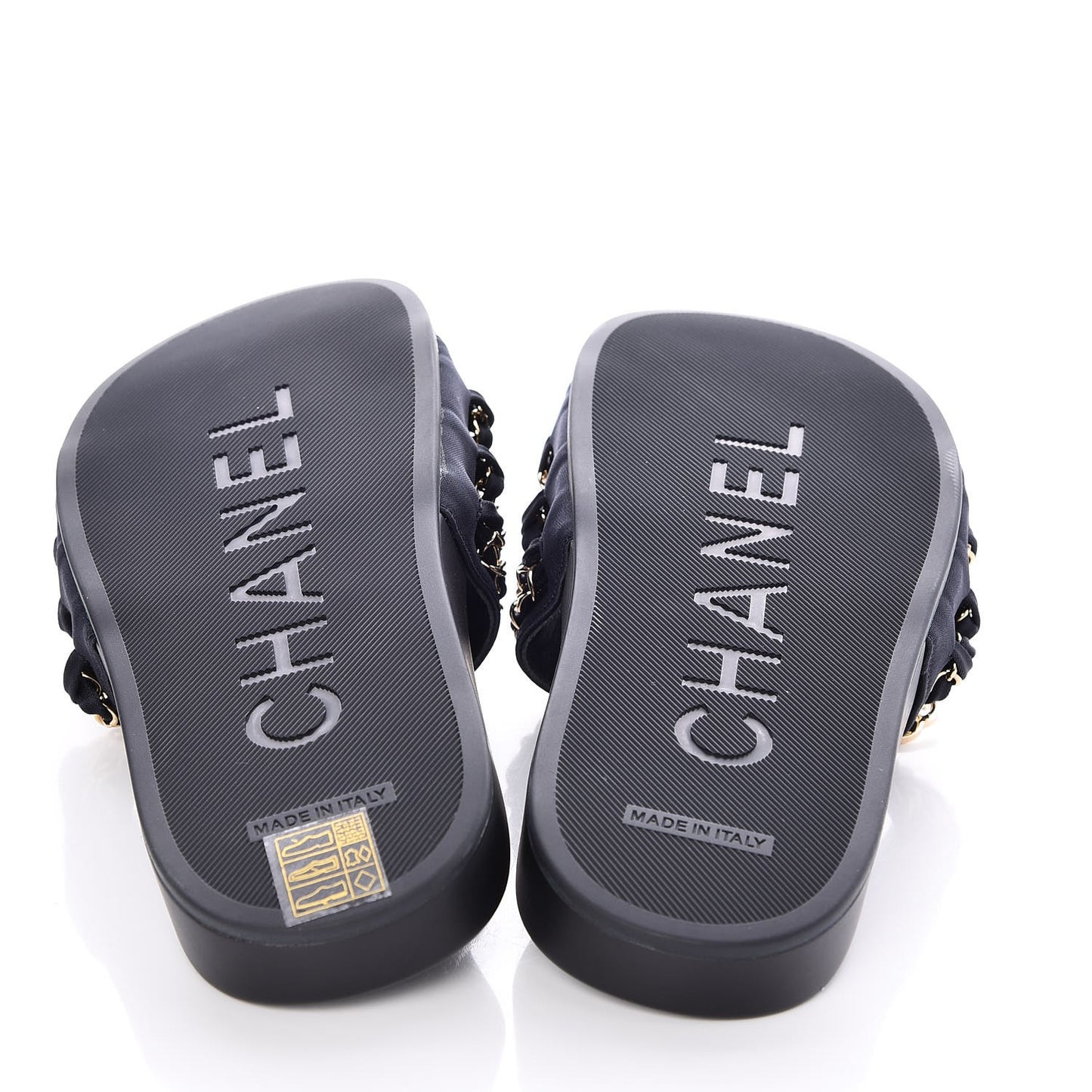 Nylon Chain Flat Sandals 37 Marine