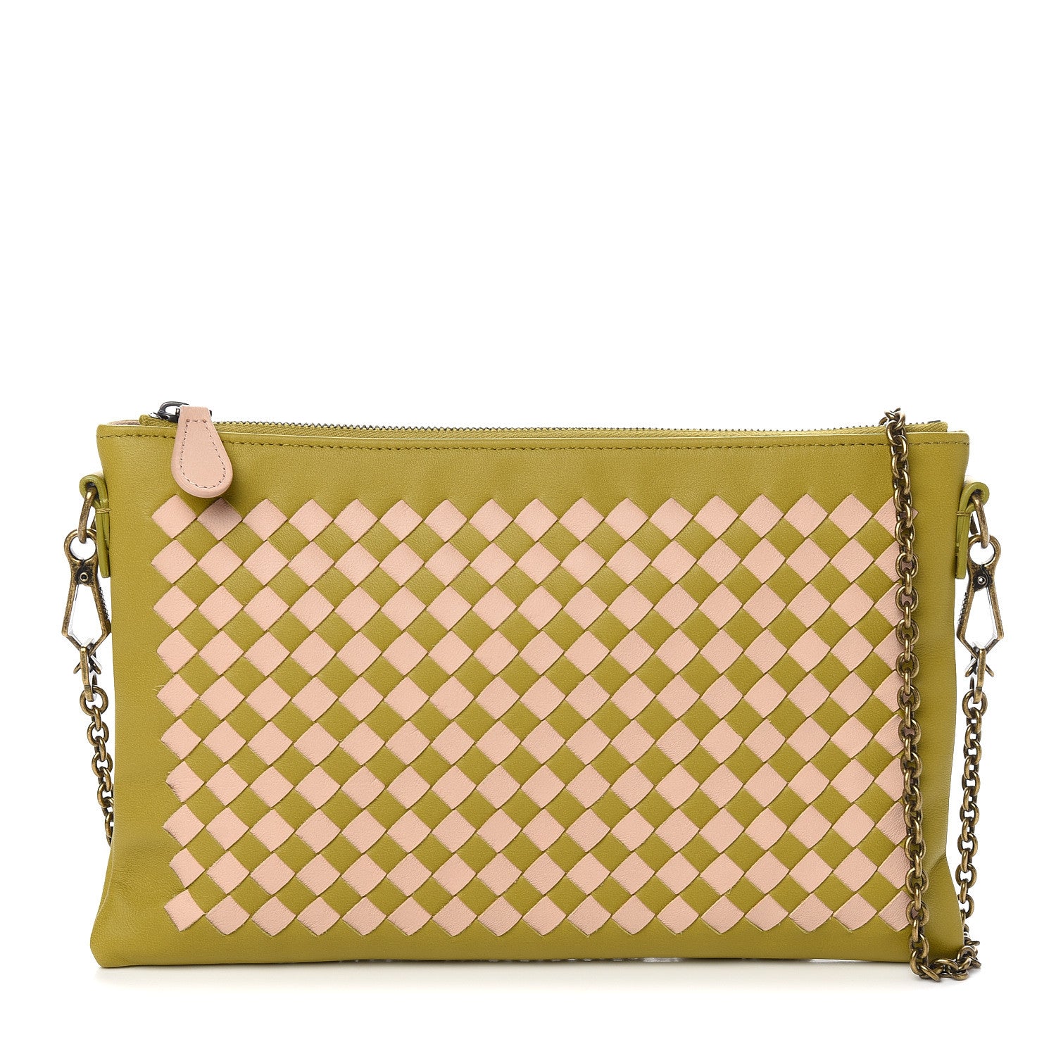 Bottega Veneta Nappa Intrecciato Wallet Chain Chamomile 1 of 9