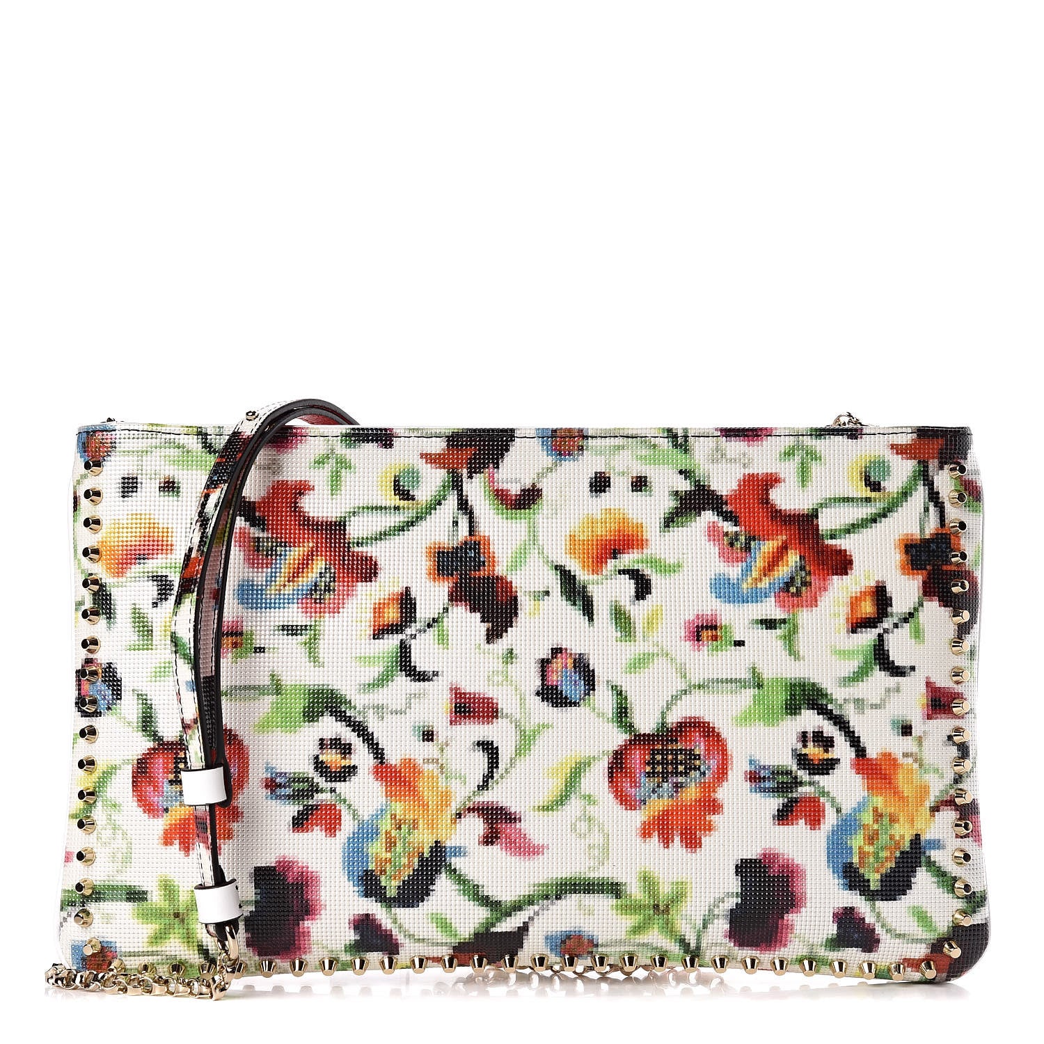 Christian Louboutin Patent Mosaique Studded Loubiposh Chain Clutch Multicolor 1 of 9