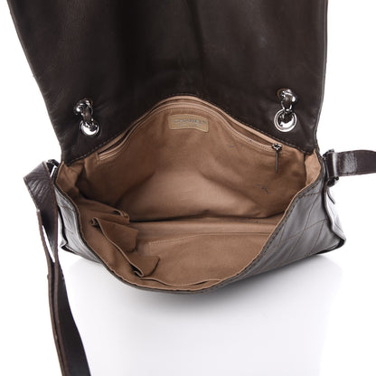 Chanel Lambskin Stitched Messenger Bag Brown 6 of 16