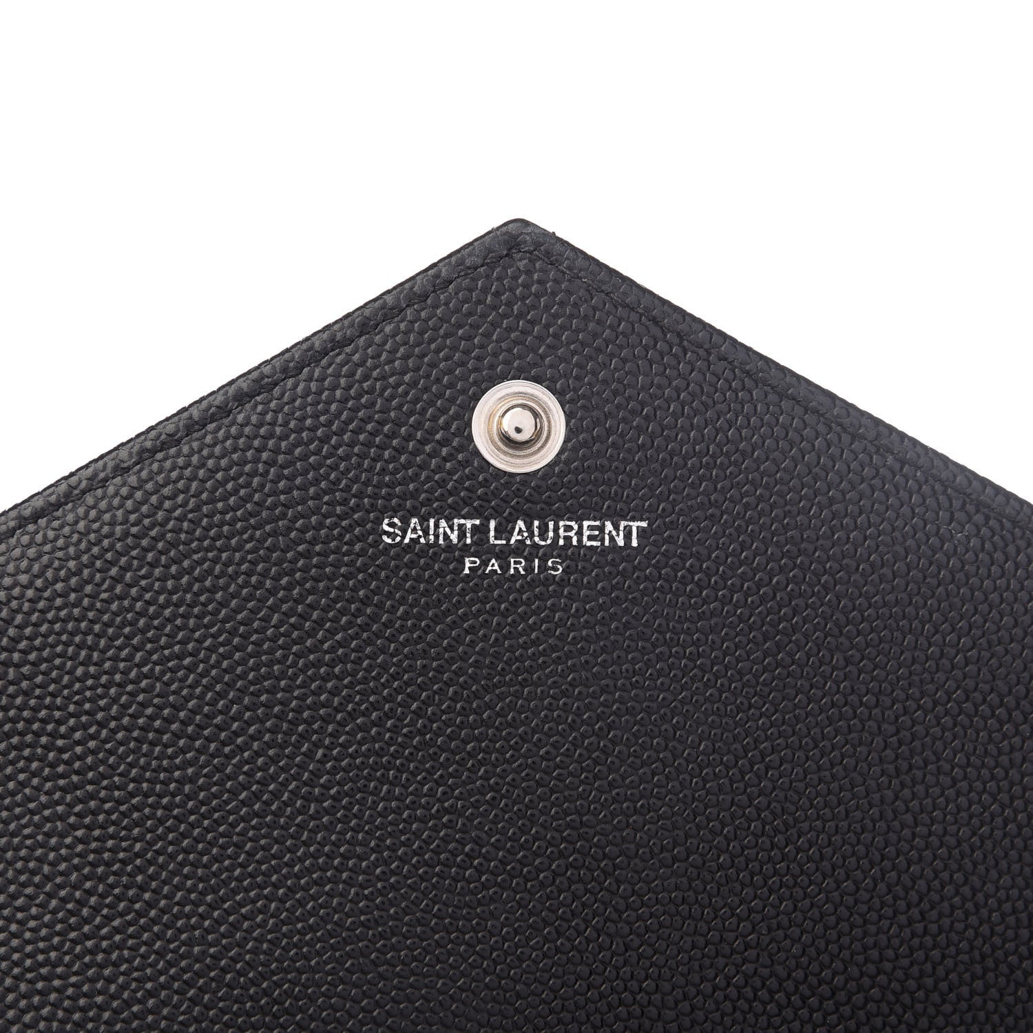 Saint Laurent Grain De Poudre Matelasse Chevron Monogram Chain Wallet Black 7 of 8