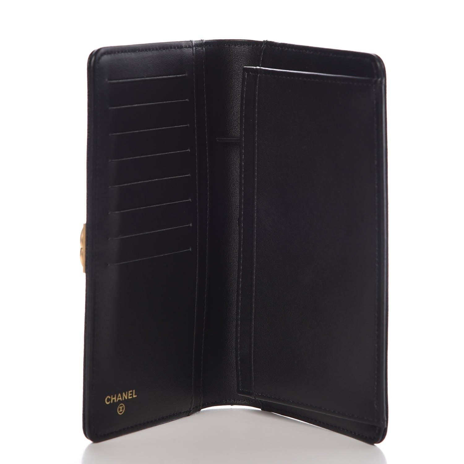 Chanel Caviar Quilted Boy Yen Wallet Black 5 of 9