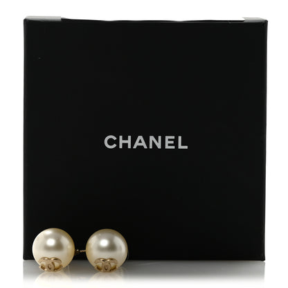 Chanel Pearl CC Drop Earrings Gold 4 of 4