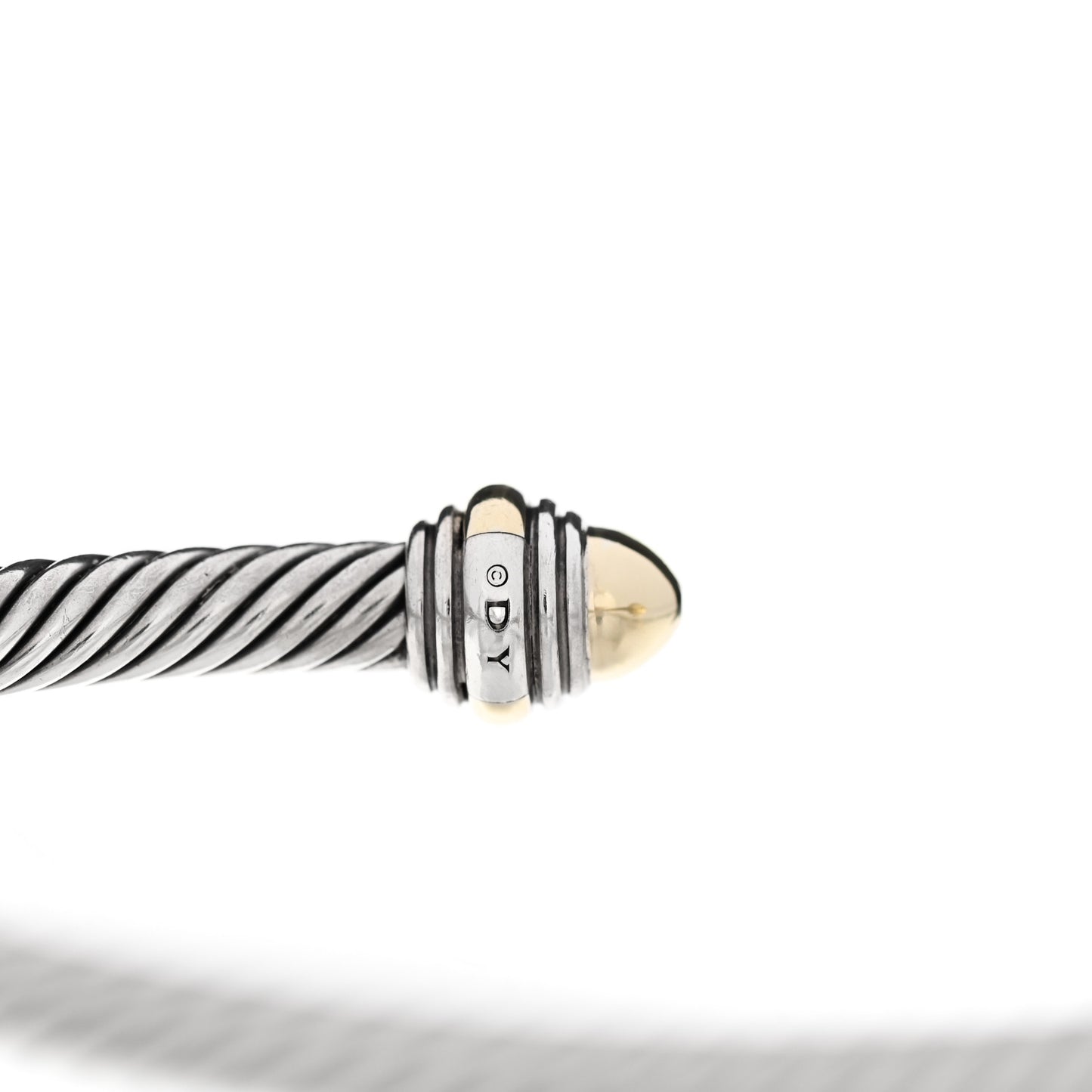 Sterling Silver 14K Yellow Gold 5mm Cable Classics Dome Bracelet