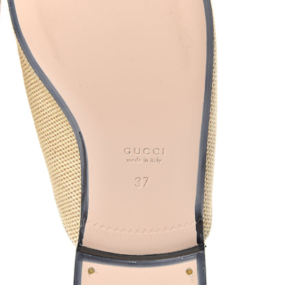 Gucci Canvas Vintage Charlotte Web Princetown Slippers 37 Sand Cuir 6 of 9