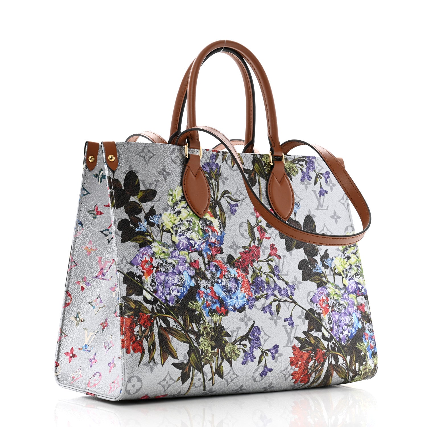 Louis Vuitton Metallic Monogram LV Garden OnTheGo MM Silver 3 of 10