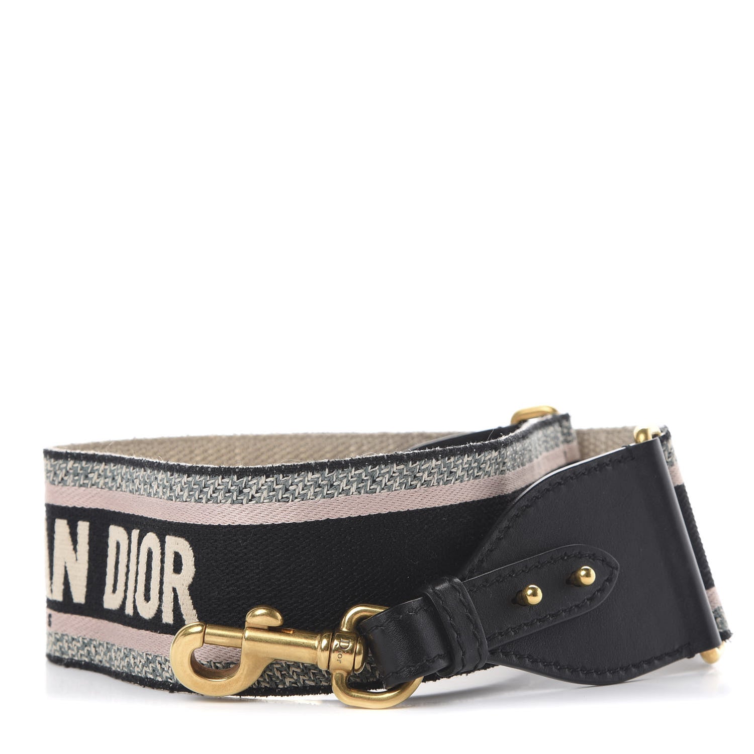 Christian Dior Canvas Embroidered Shoulder Strap Rose Multicolor 1 of 6