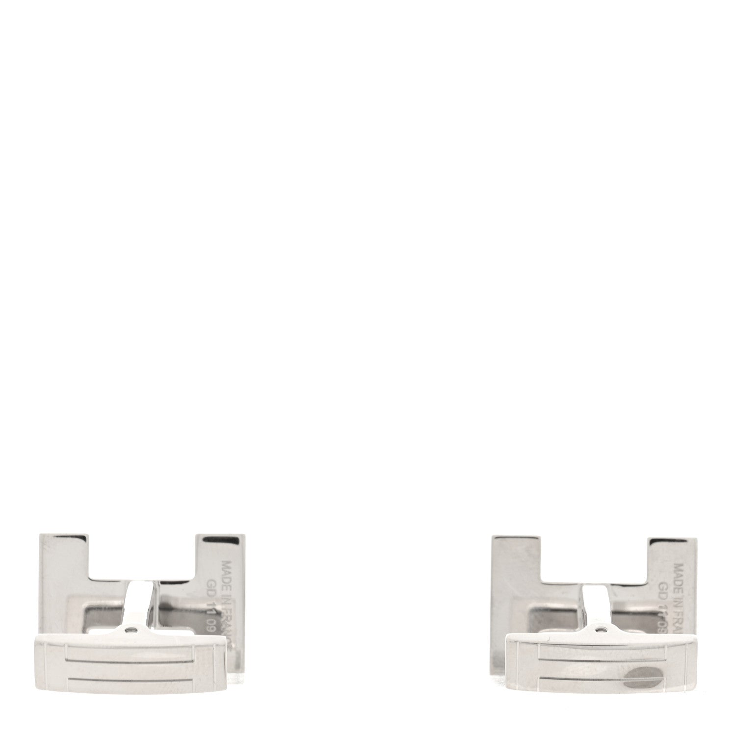 Hermes Palladium H Au Carre Cufflinks Silver 3 of 6