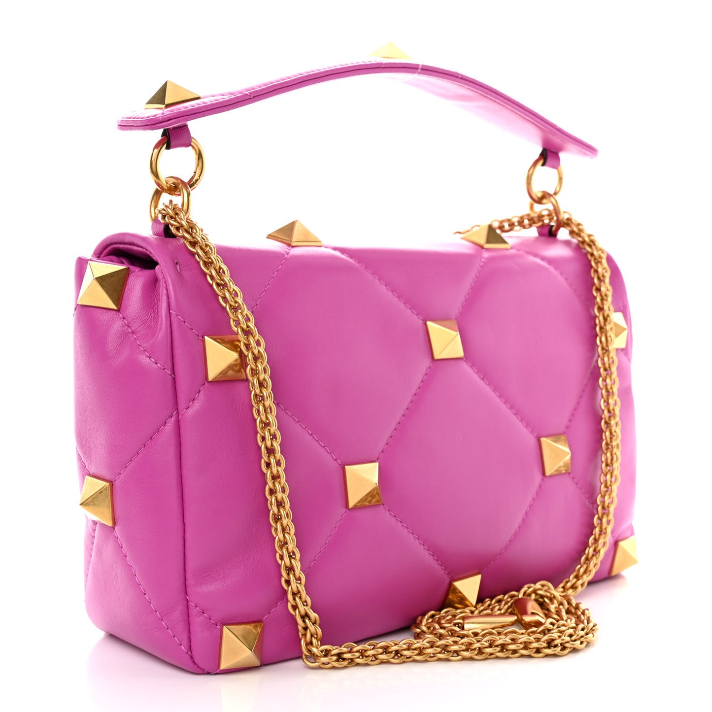 Nappa Large Roman Stud Shoulder Bag Radiant Orchid