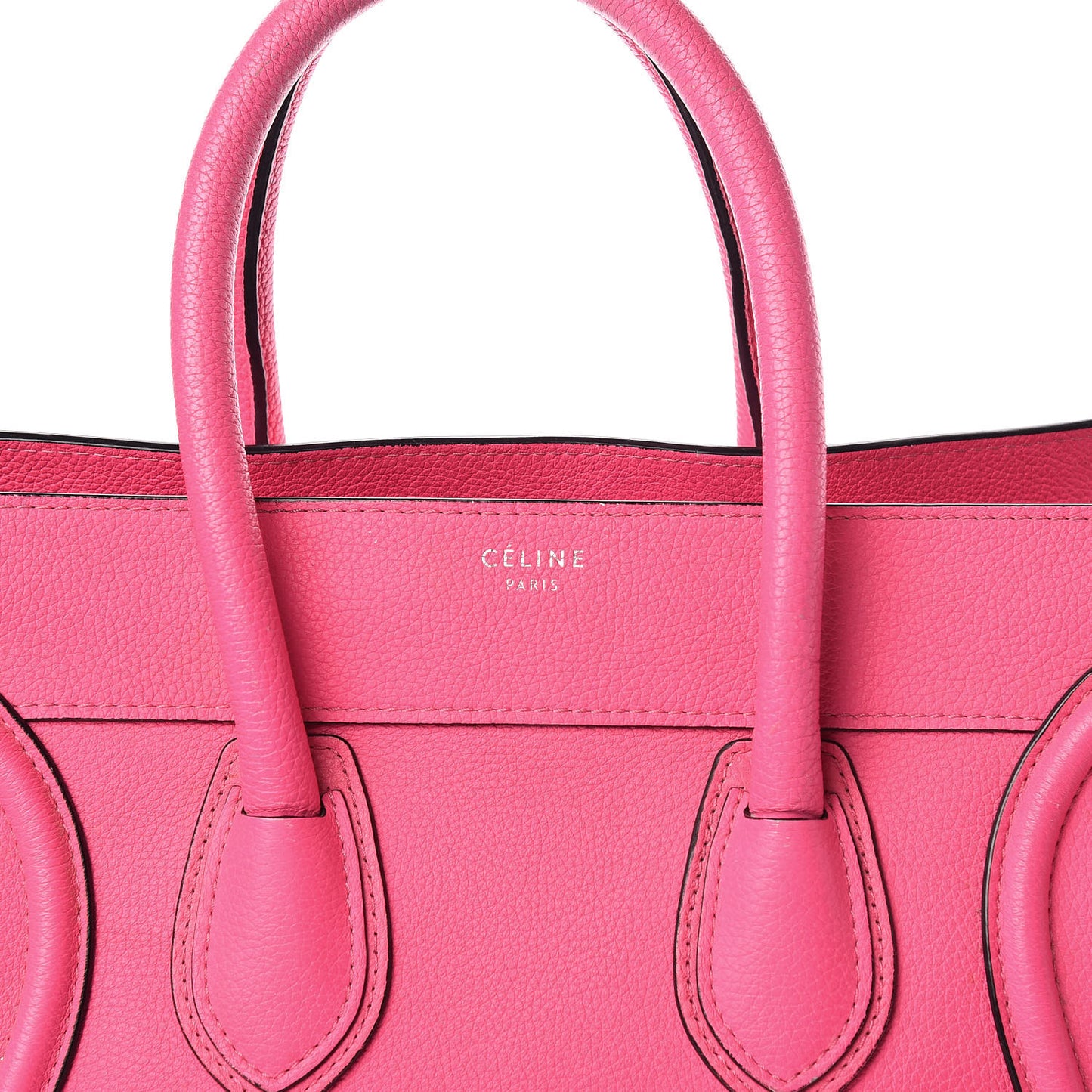 Drummed Calfskin Mini Luggage Fluo Pink