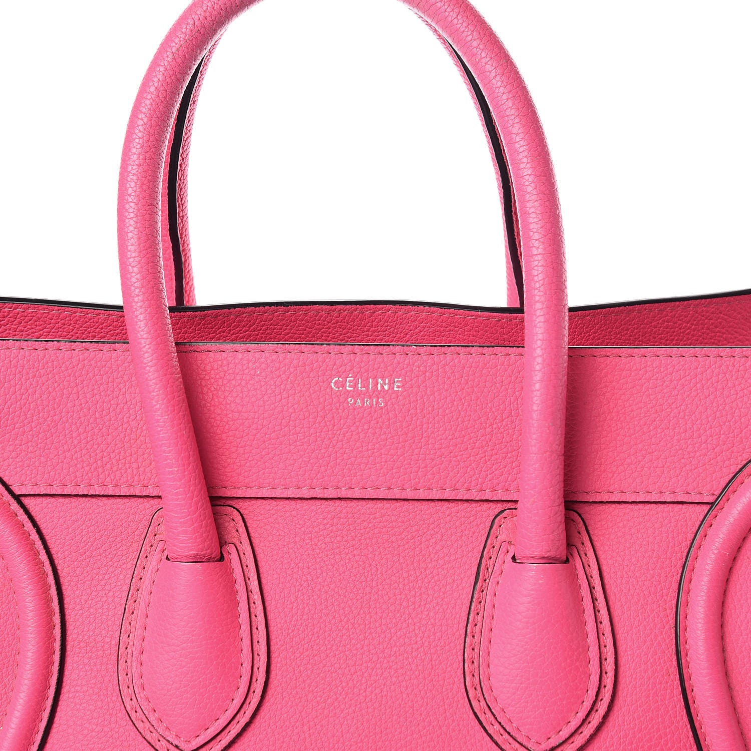 Celine Drummed Calfskin Mini Luggage Fluo Pink 19 of 20