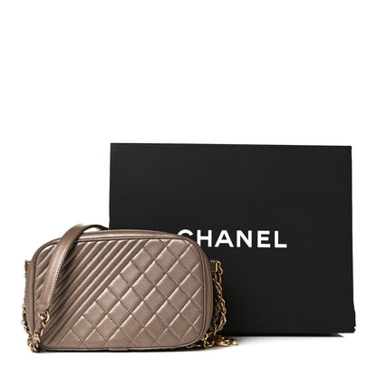 Chanel Metallic Lambskin Quilted Small Coco Boy Camera Case Gold 15 of 15
