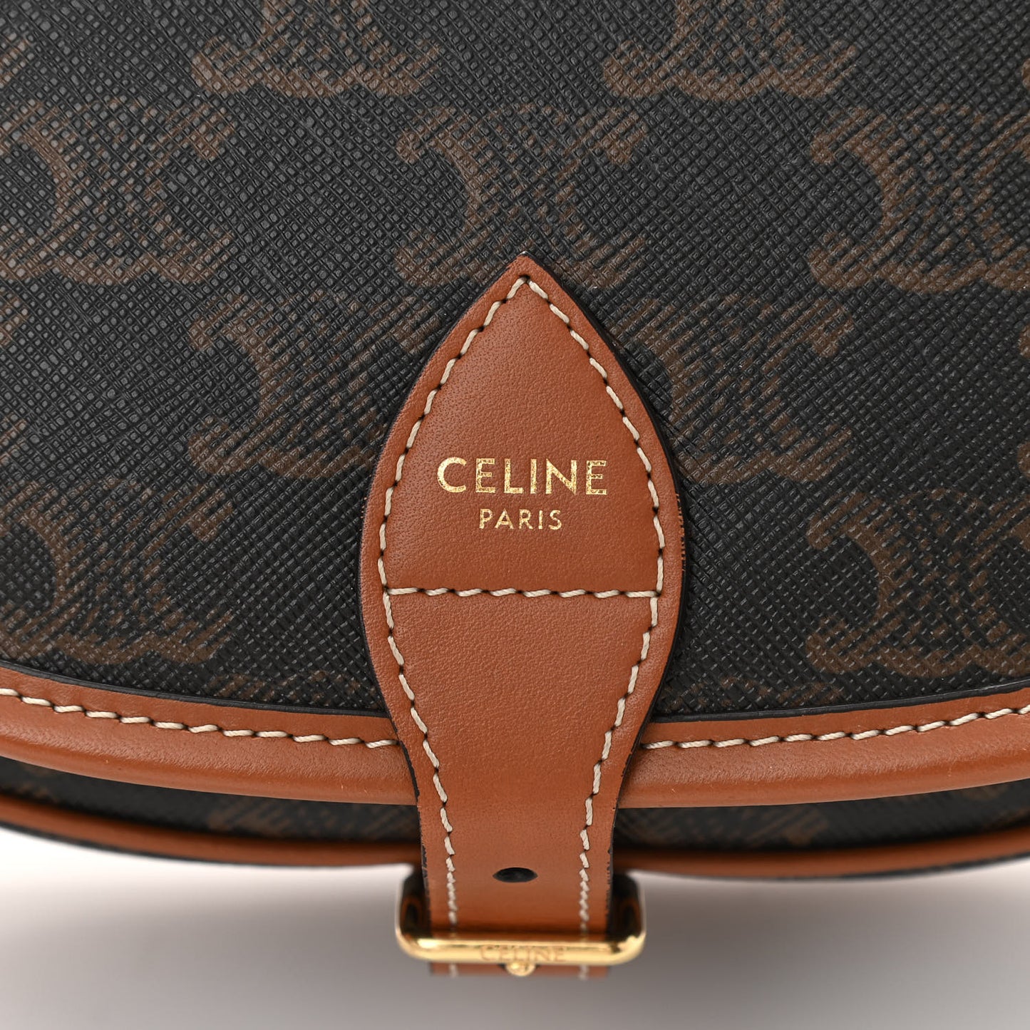 Triomphe Canvas Medium Folco Bag Tan