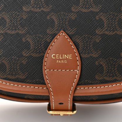 Celine Triomphe Canvas Medium Folco Bag Tan 8 of 12