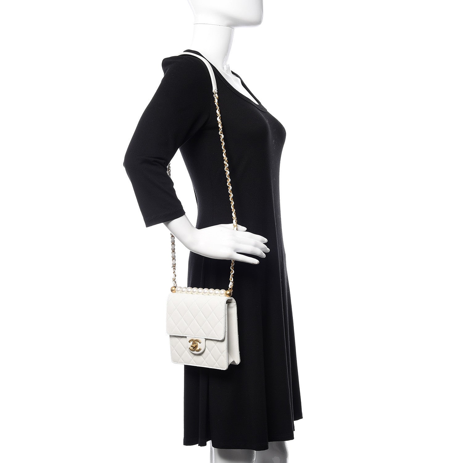 Chanel Lambskin Quilted Chic Pearls Flap White 2 of 10