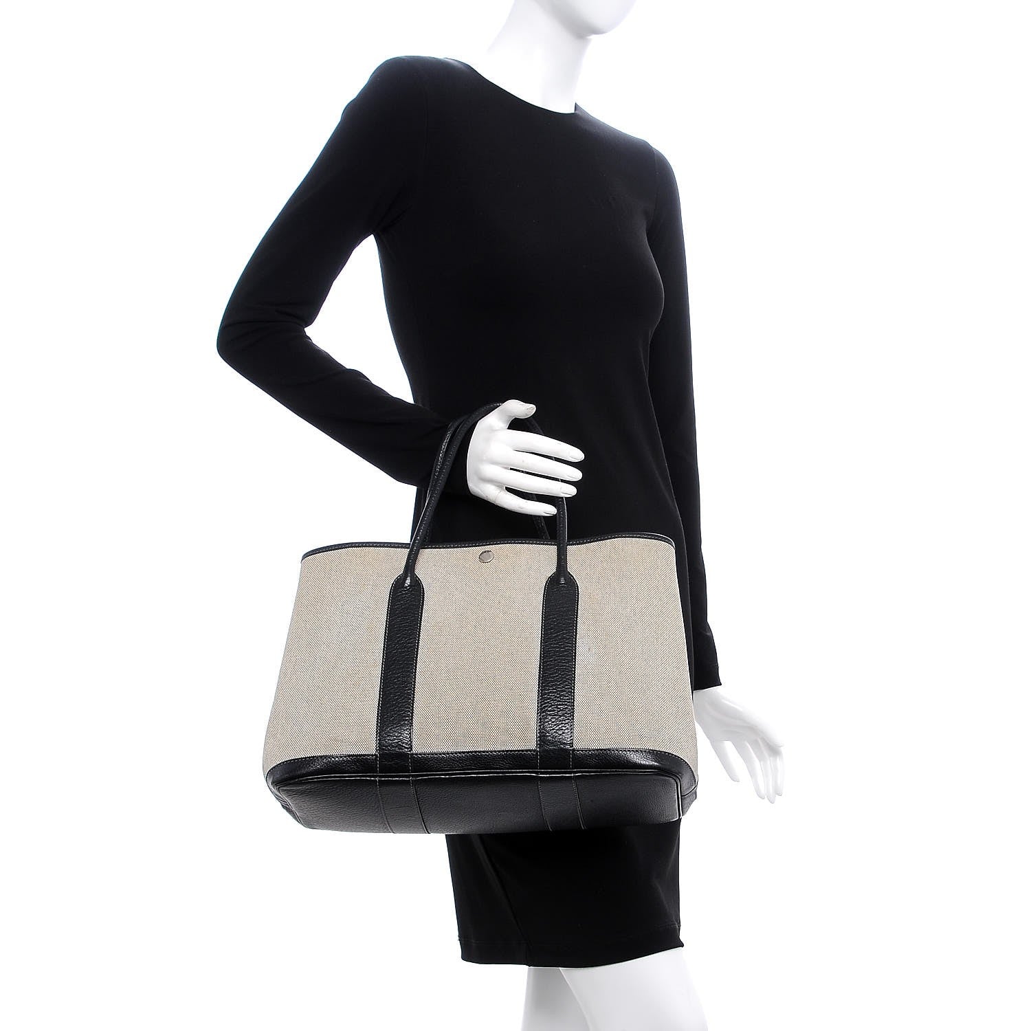 Hermes Buffle Skipper Toile Garden Party 36 MM Tote Black 2 of 11