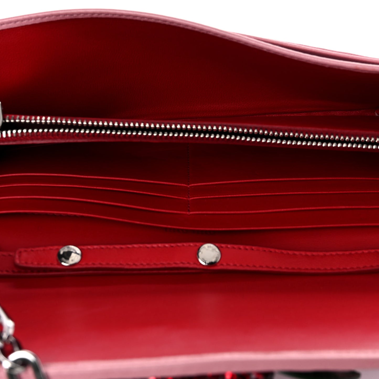 Nappa Matelasse Crystal Cherry Wallet On Chain Rosa