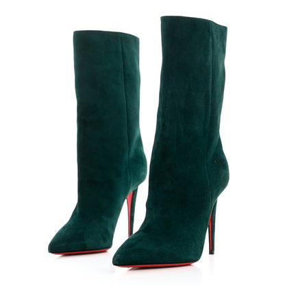 Christian Louboutin Veau Velours Astrilarge 100 Booties 37.5 Green 3 of 7