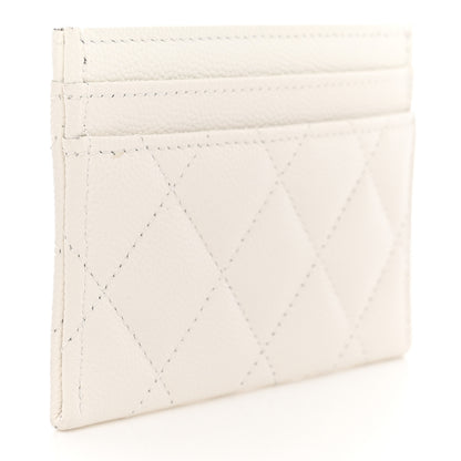 Chanel Caviar Quilted Crystal CC Card Holder White 3 of 8