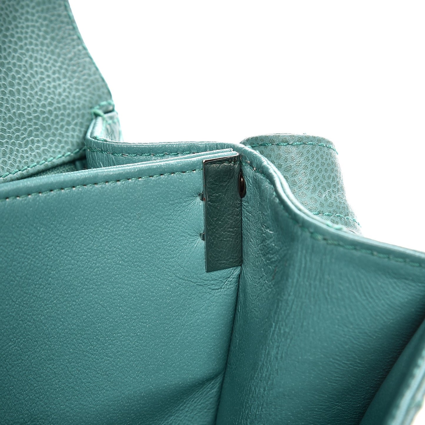 Caviar Flap Shoulder Bag Green