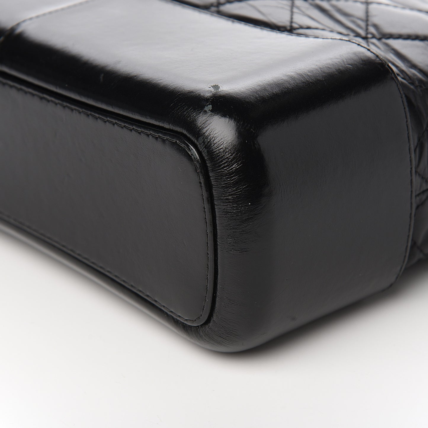 Aged Calfskin Quilted Medium Gabrielle Hobo Black