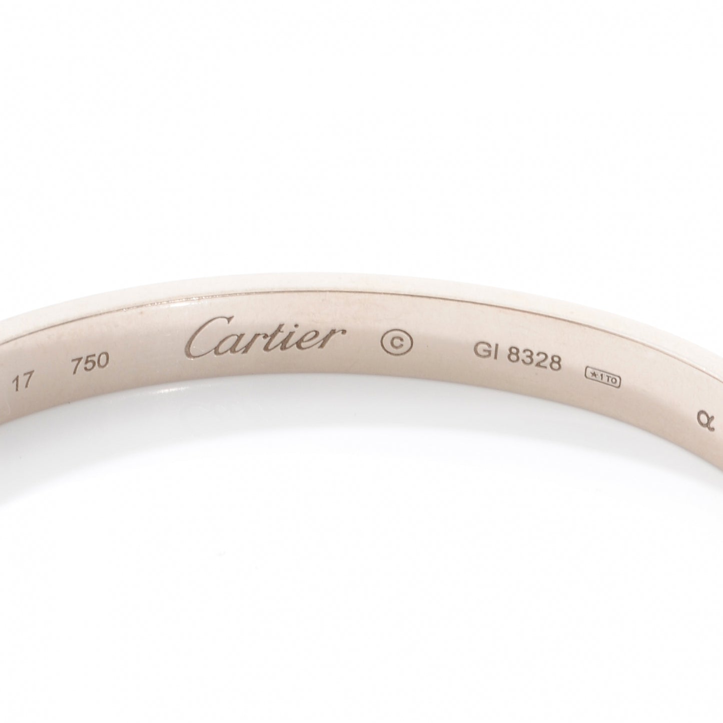 18K White Gold LOVE Bracelet 17