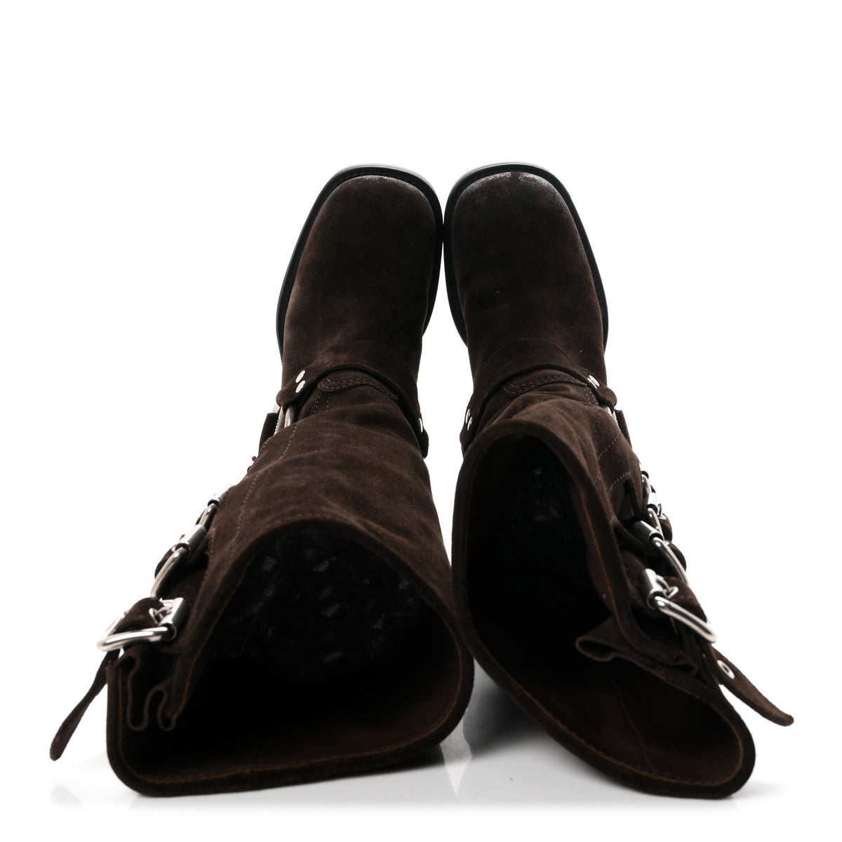 Suede Harness Boots 38 Dark Brown