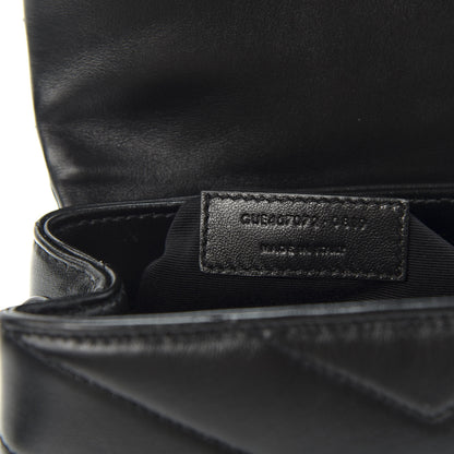 Saint Laurent Calfskin Y Quilted Monogram Toy Loulou Crossbody Bag Black 9 of 10