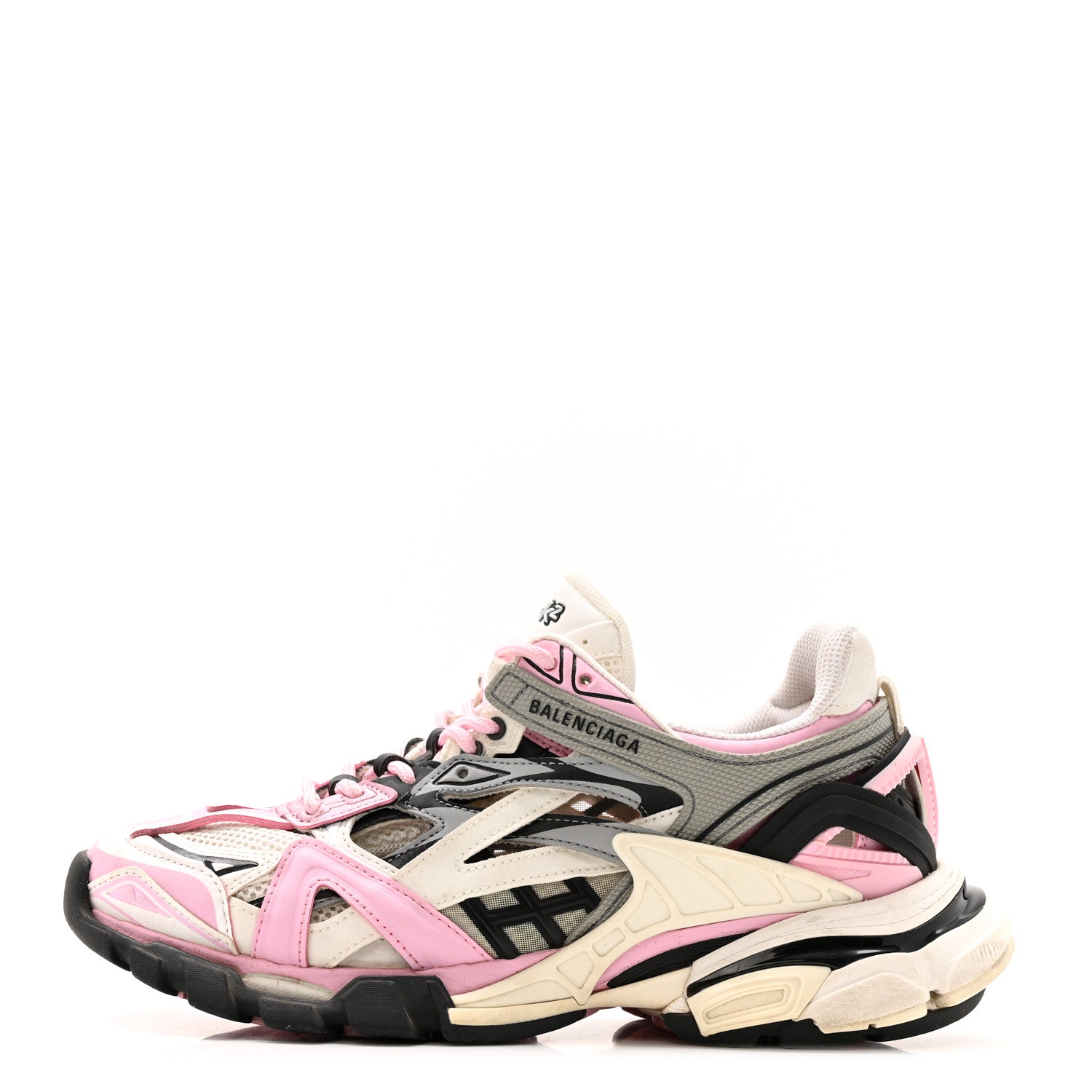 Balenciaga Mesh Nubuck Effect Fabric LED Womens Track Sneakers 38 Grey Pink Black 1 of 15