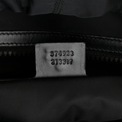 Gucci Velvet GG Monogram Web Medium Double Buckle Backpack Blue Beige Black 7 of 16