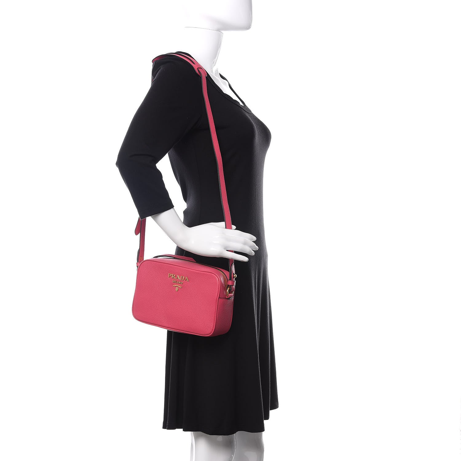Prada Vitello Phenix Camera Bag Peonia 2 of 9