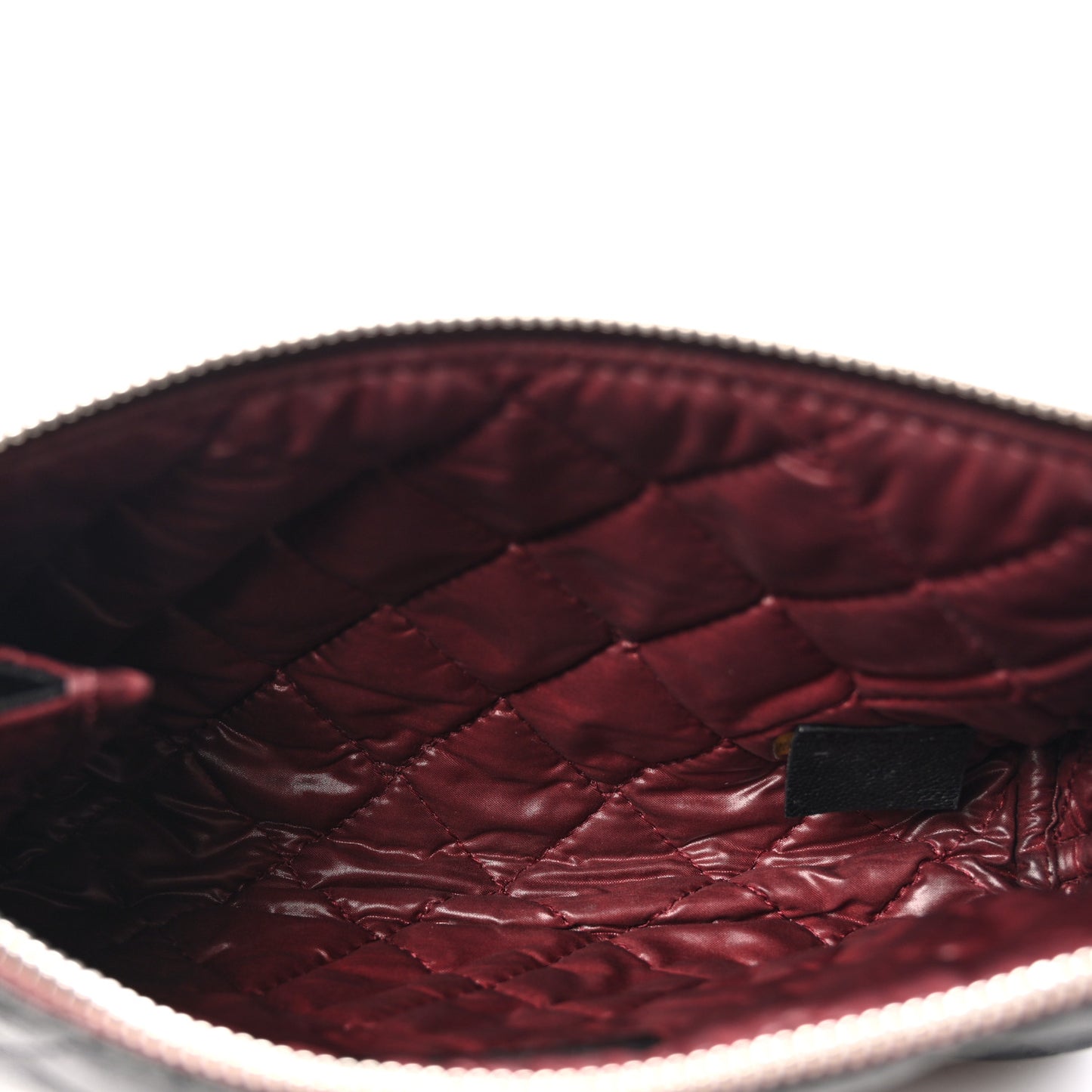 Lambskin Quilted Cosmetic Pouch Black