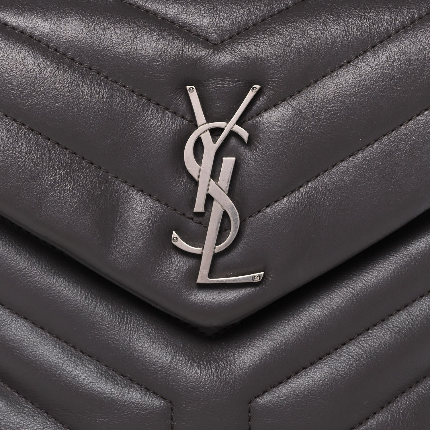 Saint Laurent Calfskin Y Quilted Monogram Small Loulou Chain Satchel Earth 8 of 20