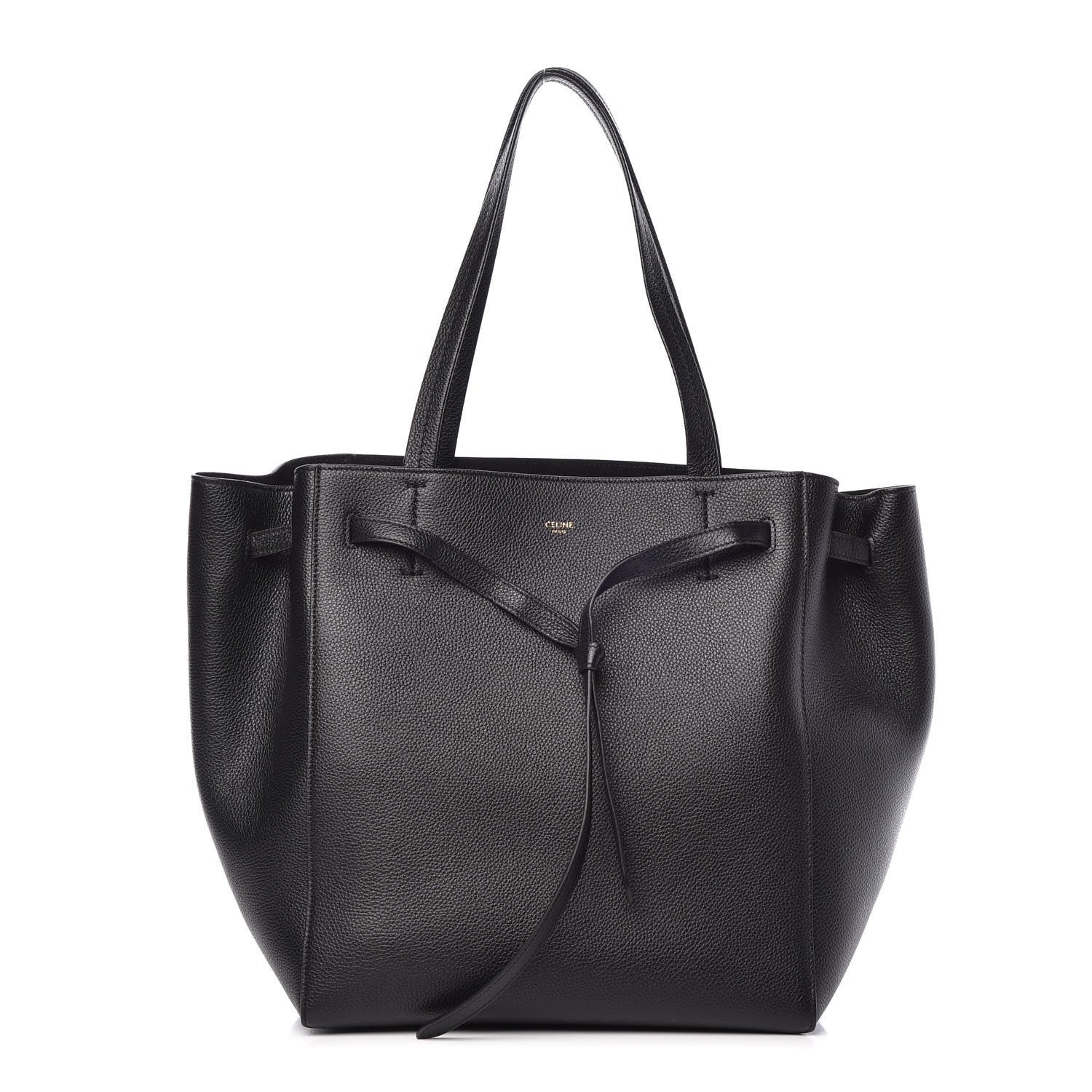 Celine Soft Grained Calfskin Small Belt Cabas Phantom Black 1 of 8