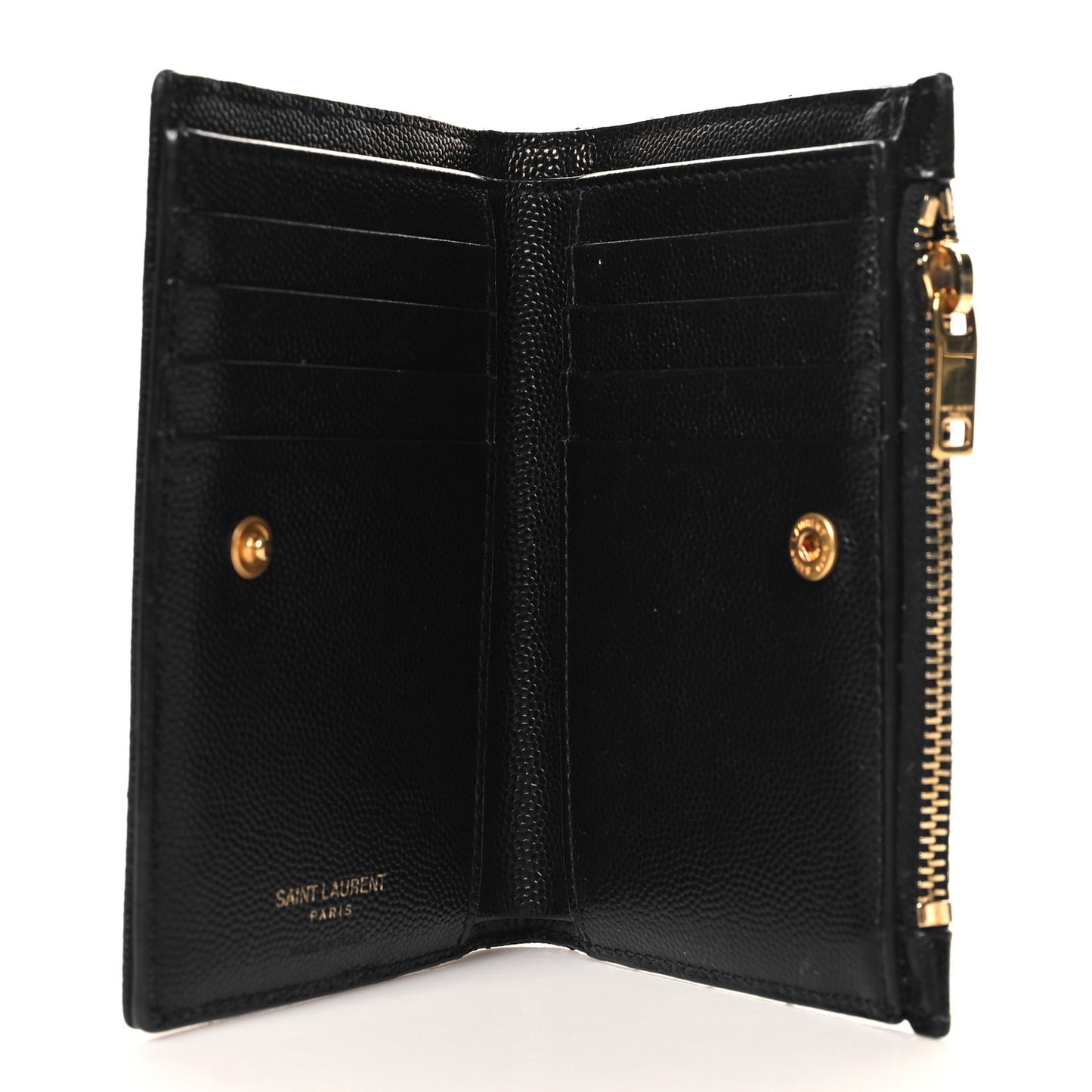 Grain De Poudre Matelasse Chevron Monogram Zipped Two-Part Wallet Black