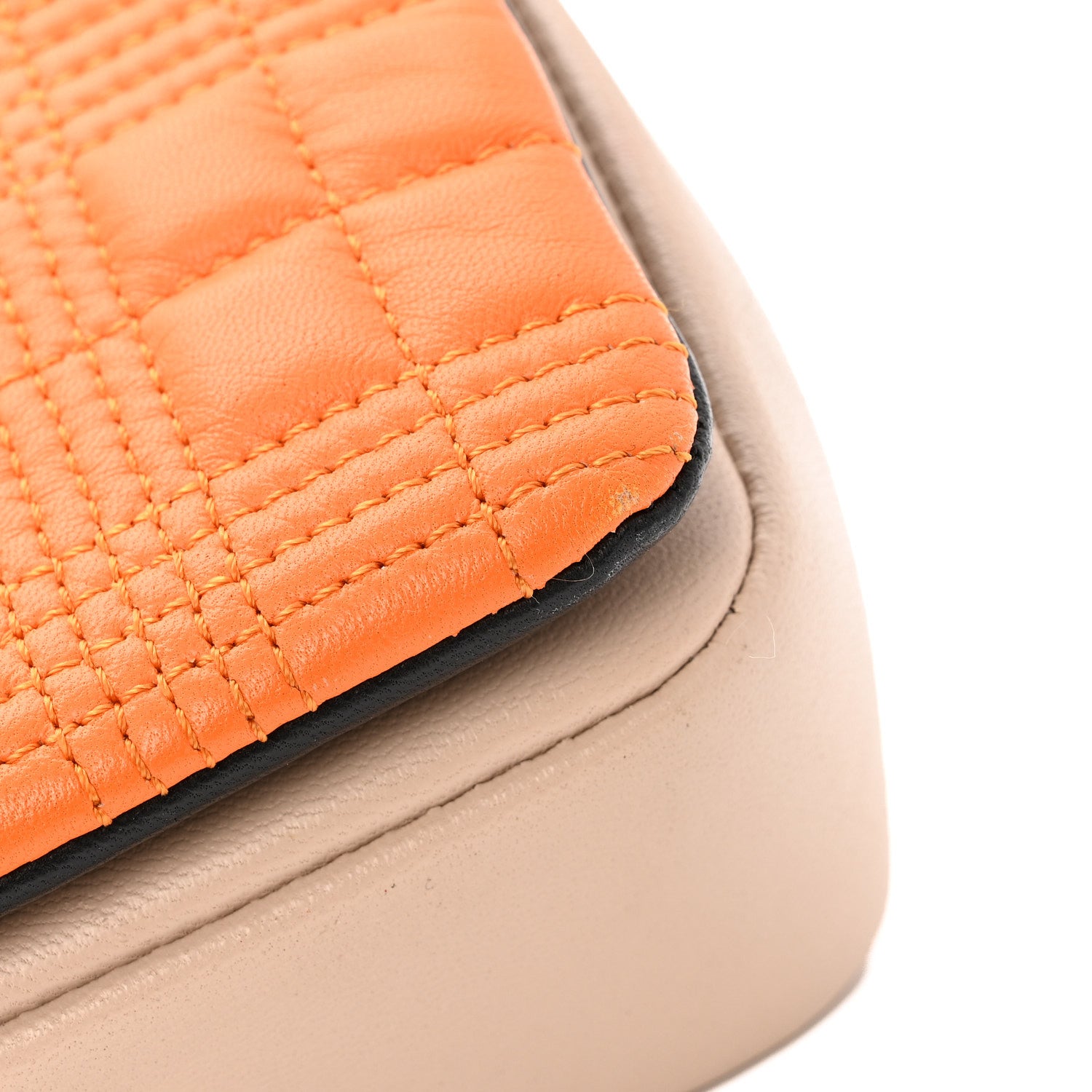 Burberry Lambskin Quilted Small Lola Bag Bright Red Orange 11 of 15