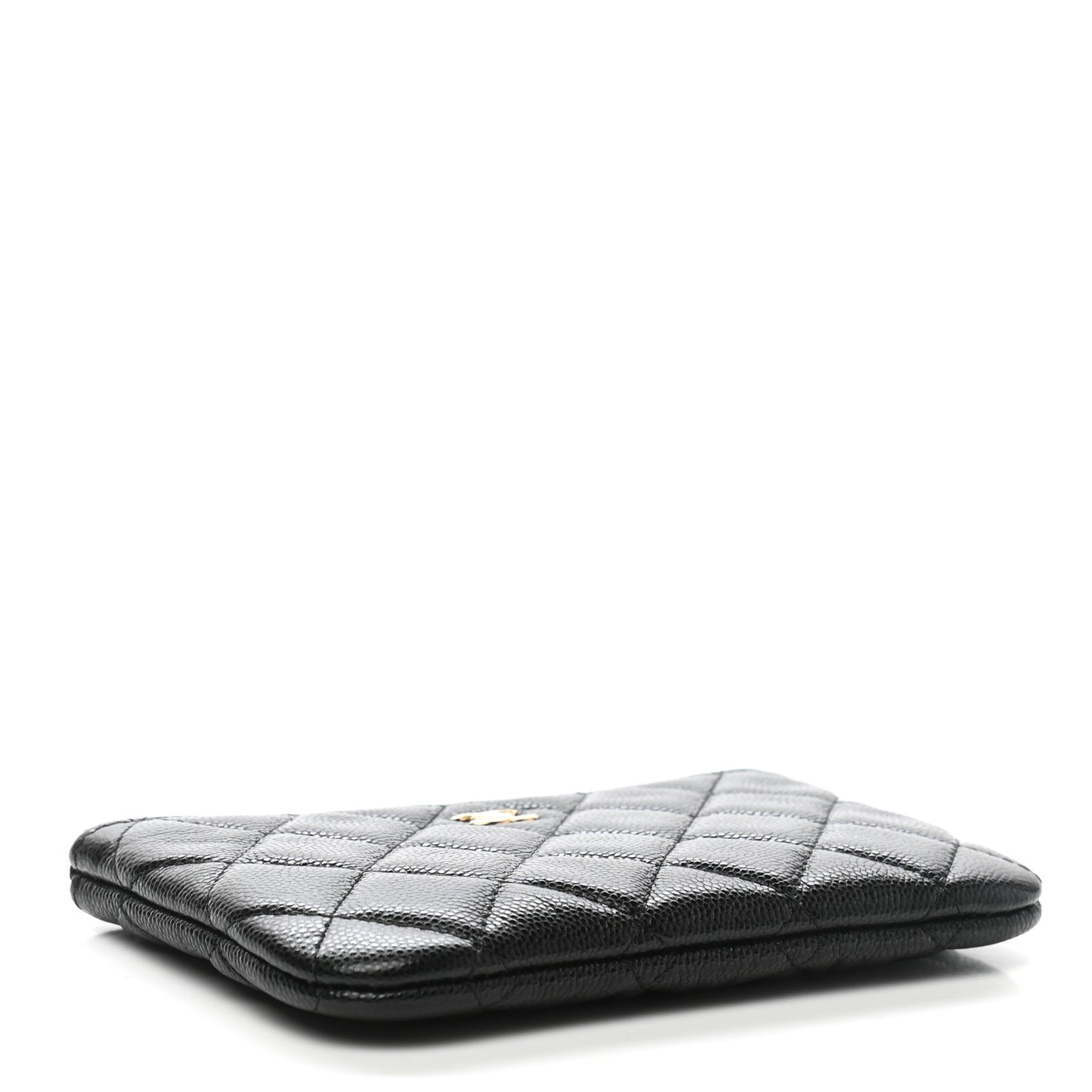 Caviar Quilted Small Cosmetic Case Black