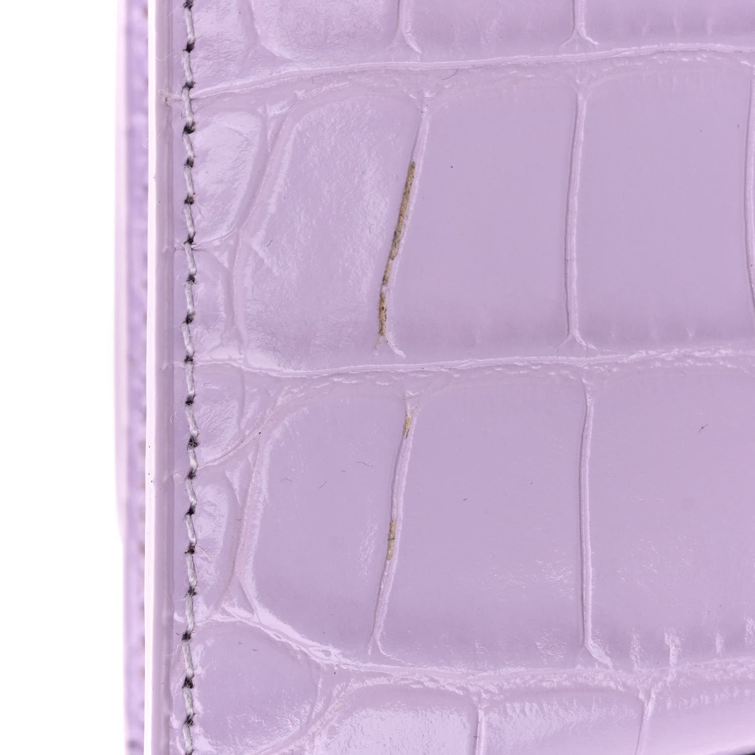 Balenciaga Shiny Calfskin Crocodile Embossed Hourglass Chain Bag Lilac 10 of 10